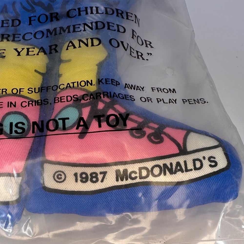 McDonald’s Fry Guy Plush 1987 Blue New in Bag 12” Vintage - Picture 5 of 8